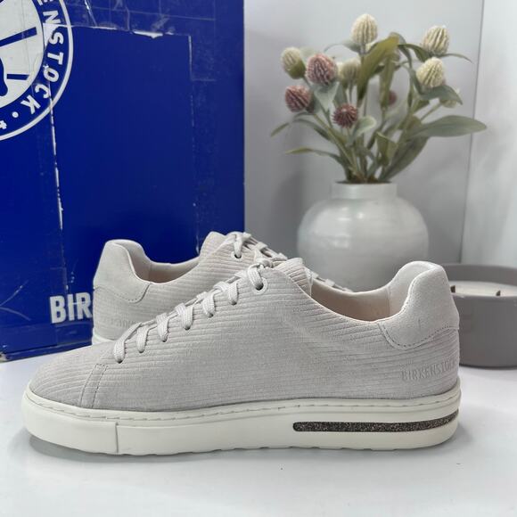 Birkenstock Bend Low Suede Embossed Corduroy Sneaker Antique White Women 6 EU37 - Picture 6 of 10